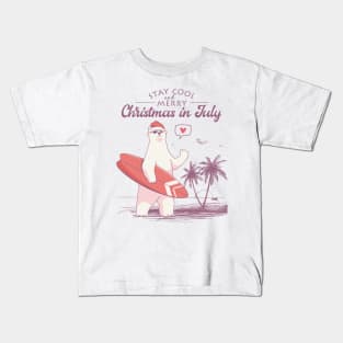 Vintage Retro Christmas in July gif Kids T-Shirt